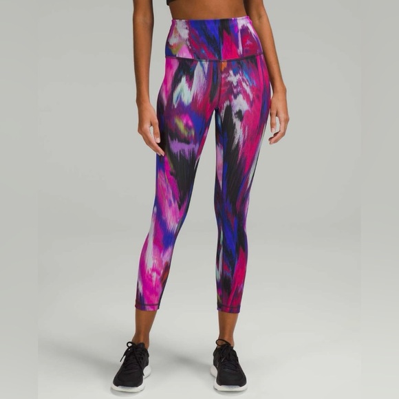 lululemon athletica Pants - New!‎ Lululemon Wunder Train High-Rise Crop 28” Digital Current Pink Multi